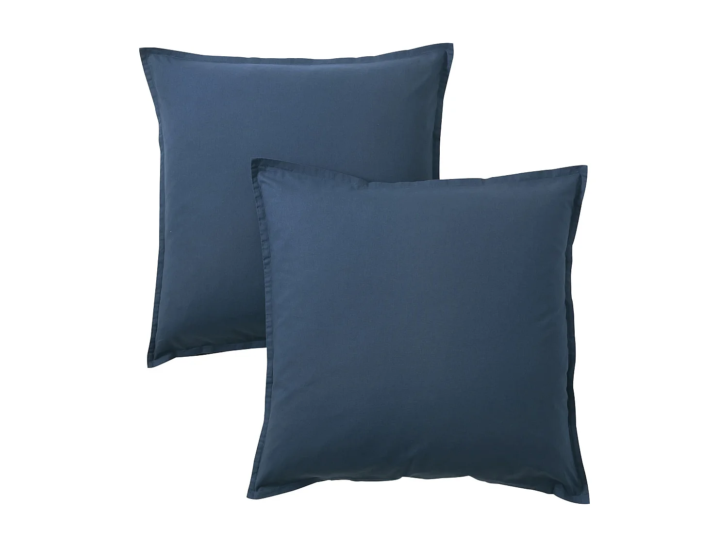 Lot de 2 taies d'oreiller coton lavé - SOMEO Bleu marine 65x65 - CELESTE