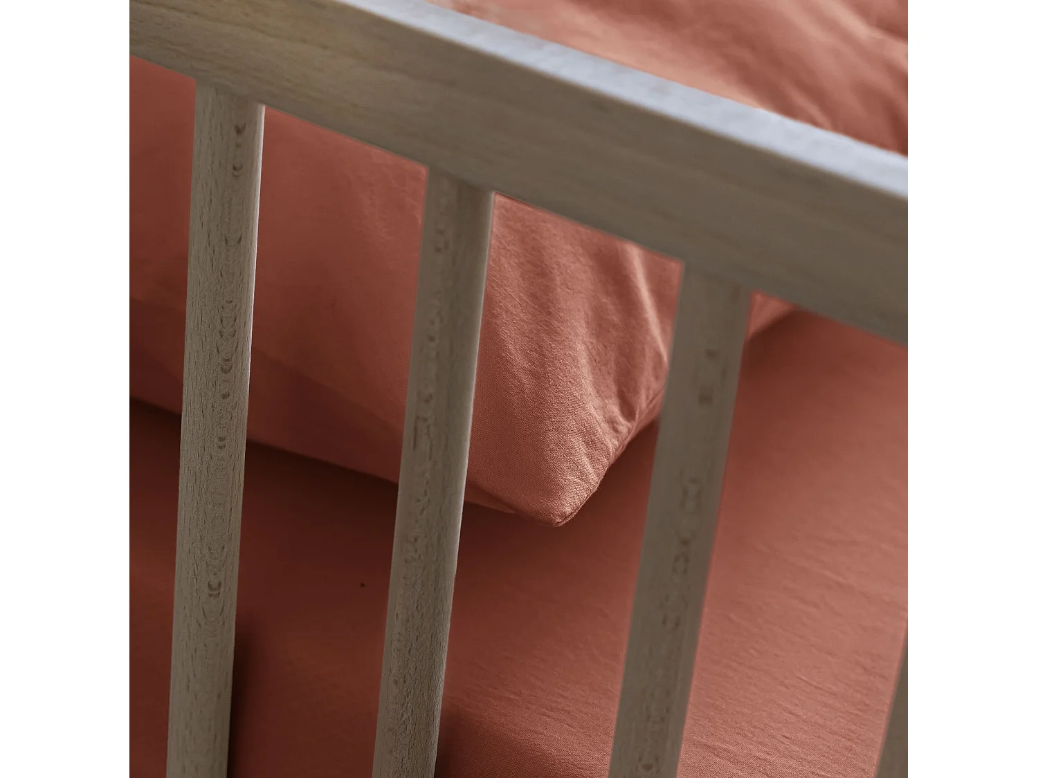 Taie d'oreiller bébé coton lavé 40x60 - SOMEO Terracotta