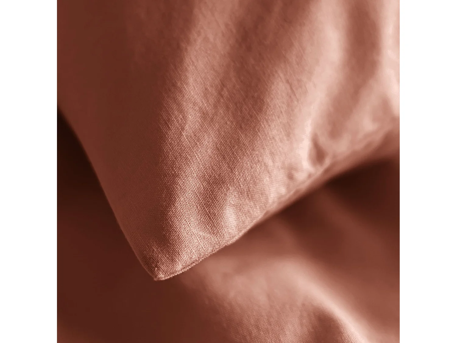 Taie d'oreiller bébé coton lavé 40x60 - SOMEO Terracotta
