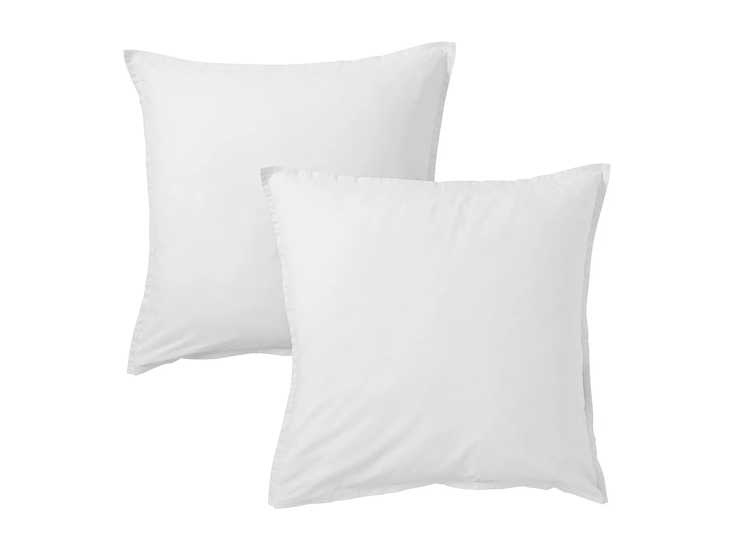 Lot de 2 taies d'oreiller coton lavé - SOMEO Blanc 65x65 - CELESTE