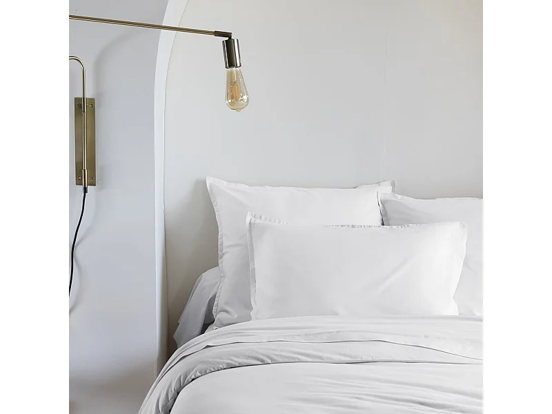 Lot de 2 taies d'oreiller coton lavé - SOMEO Blanc 65x65 - CELESTE