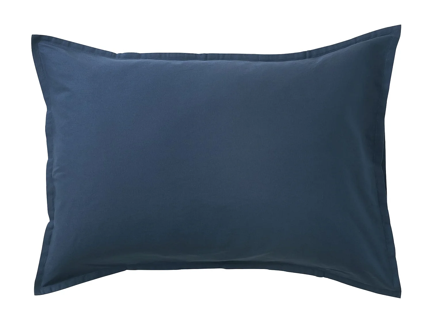 Taie d'oreiller coton lavé - SOMEO Bleu marine 50x70 - CELESTE