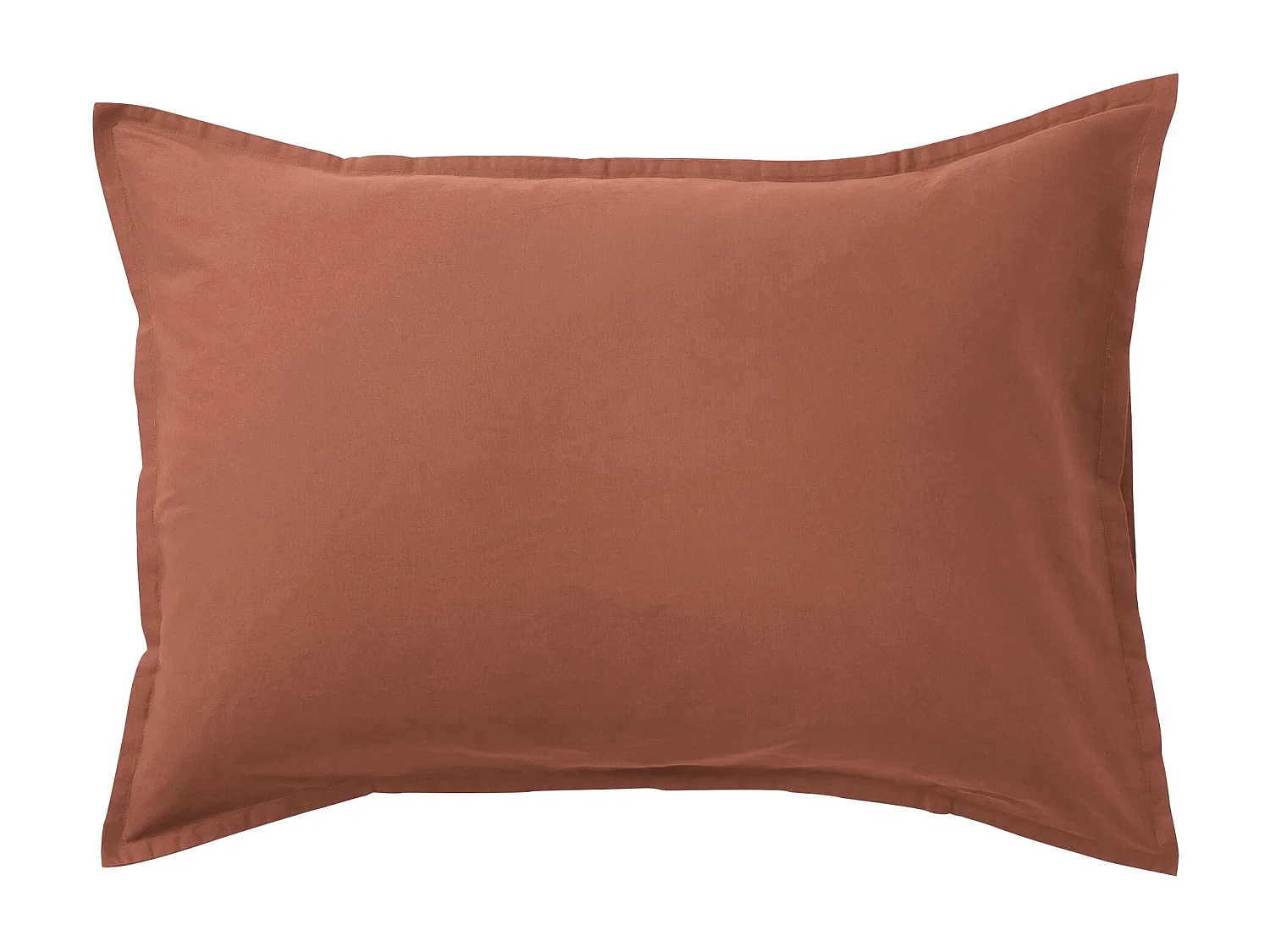 Taie d'oreiller coton lavé - SOMEO Terracotta 50x70 - CELESTE