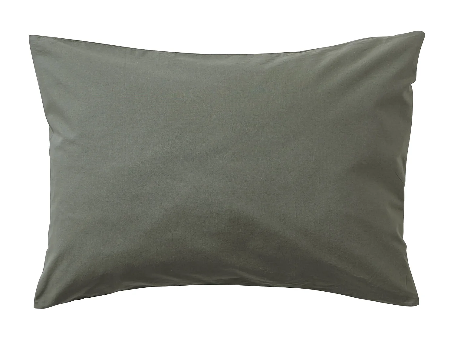 Taie d'oreiller bébé coton lavé 40x60 - SOMEO Kaki