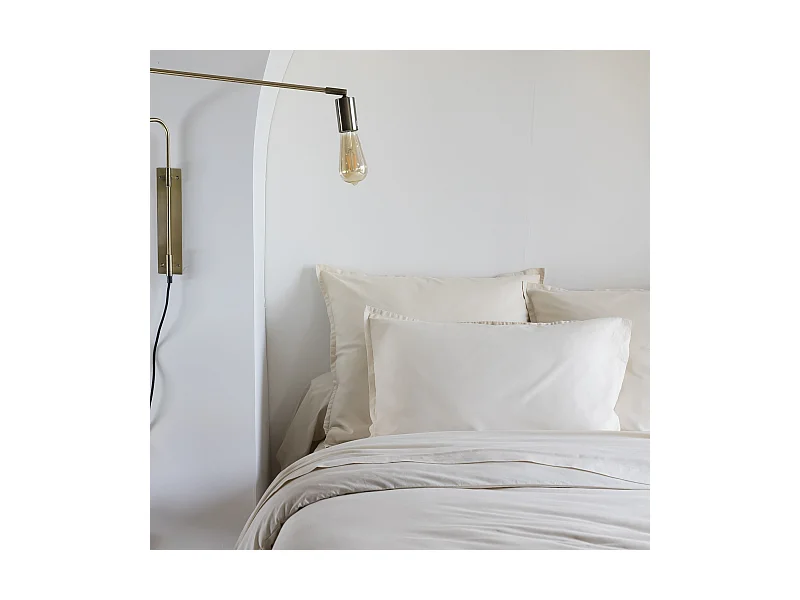 Taie d'oreiller coton lavé - SOMEO Beige 50x70 - CELESTE