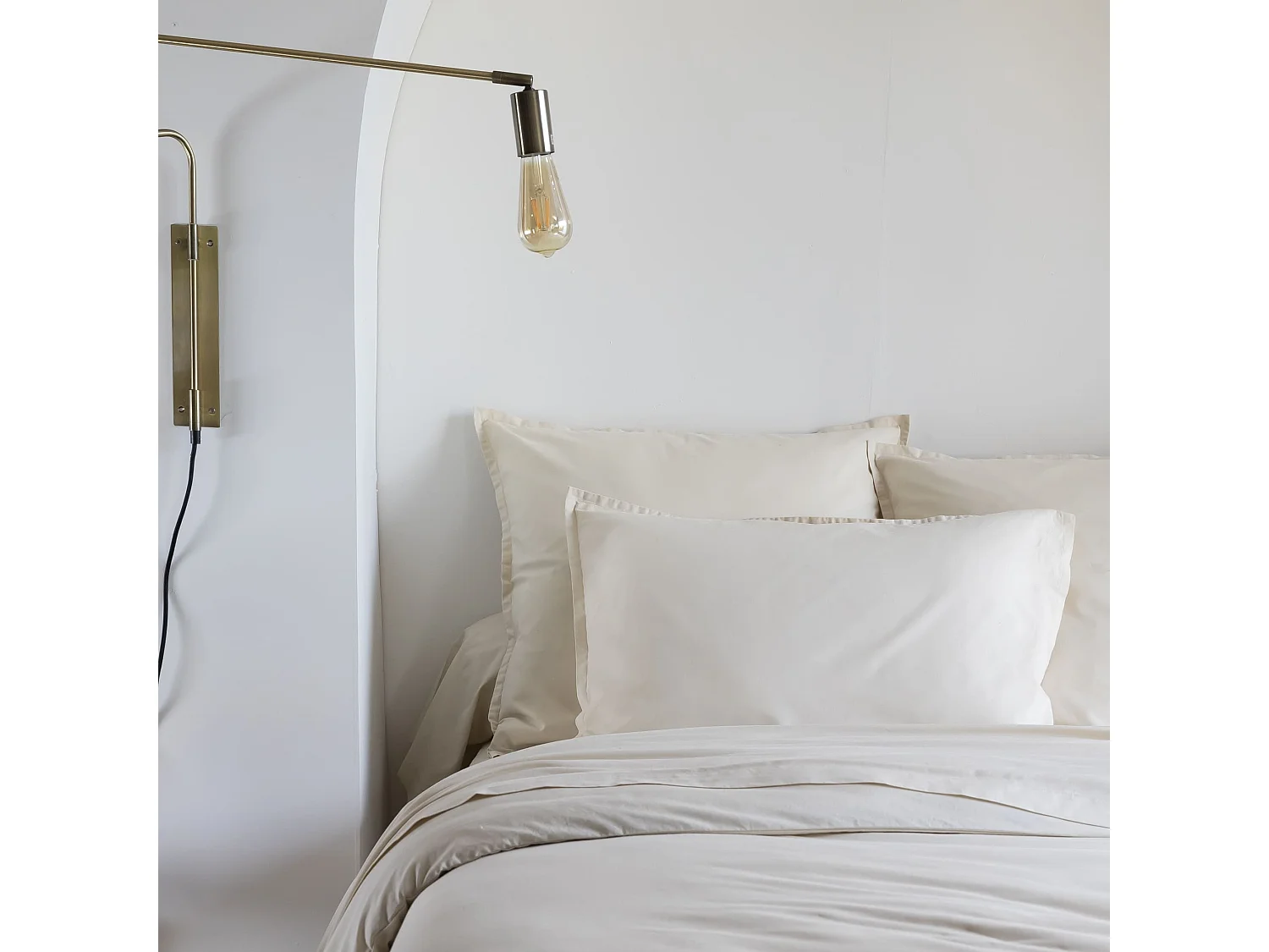 Taie d'oreiller coton lavé - SOMEO Beige 50x70 - CELESTE