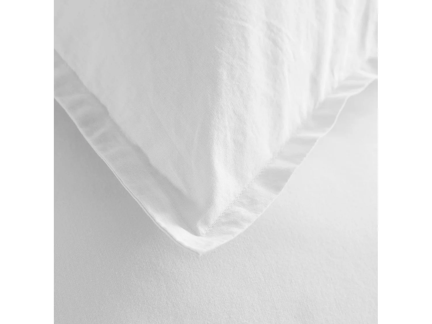 Taie d'oreiller coton lavé - SOMEO Blanc 65x65 - CELESTE