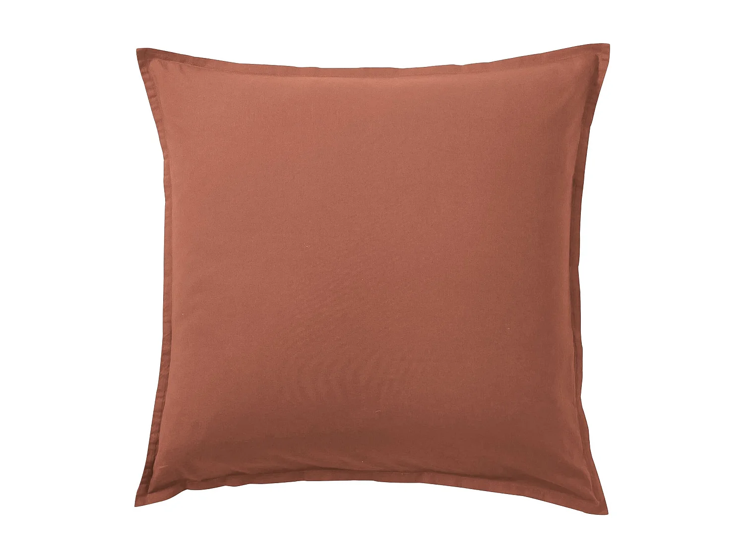 Taie d'oreiller coton lavé - SOMEO Terracotta 65x65 - CELESTE