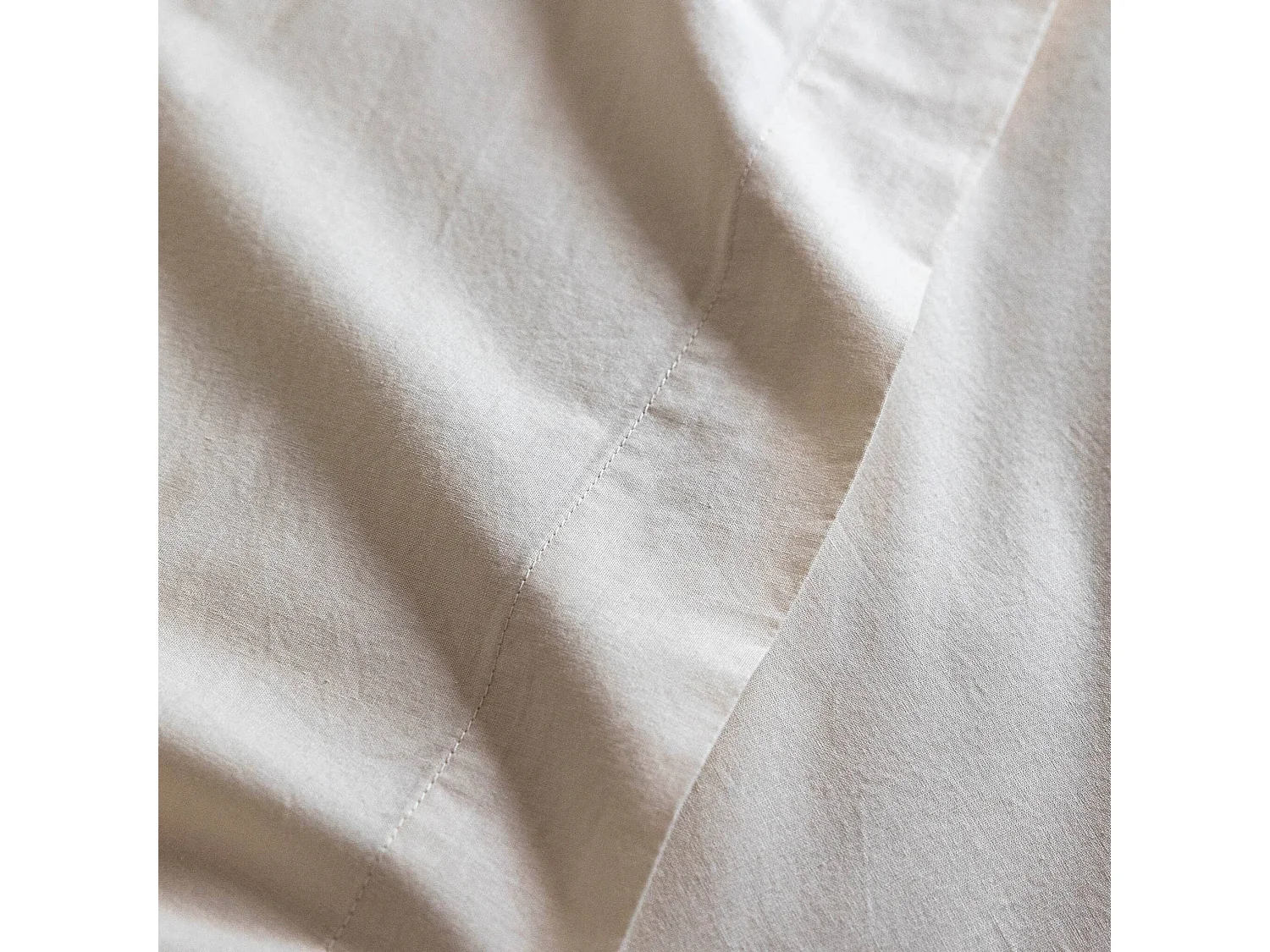 Lot de 2 taies d'oreiller coton lavé - SOMEO Beige 50x70 - CELESTE