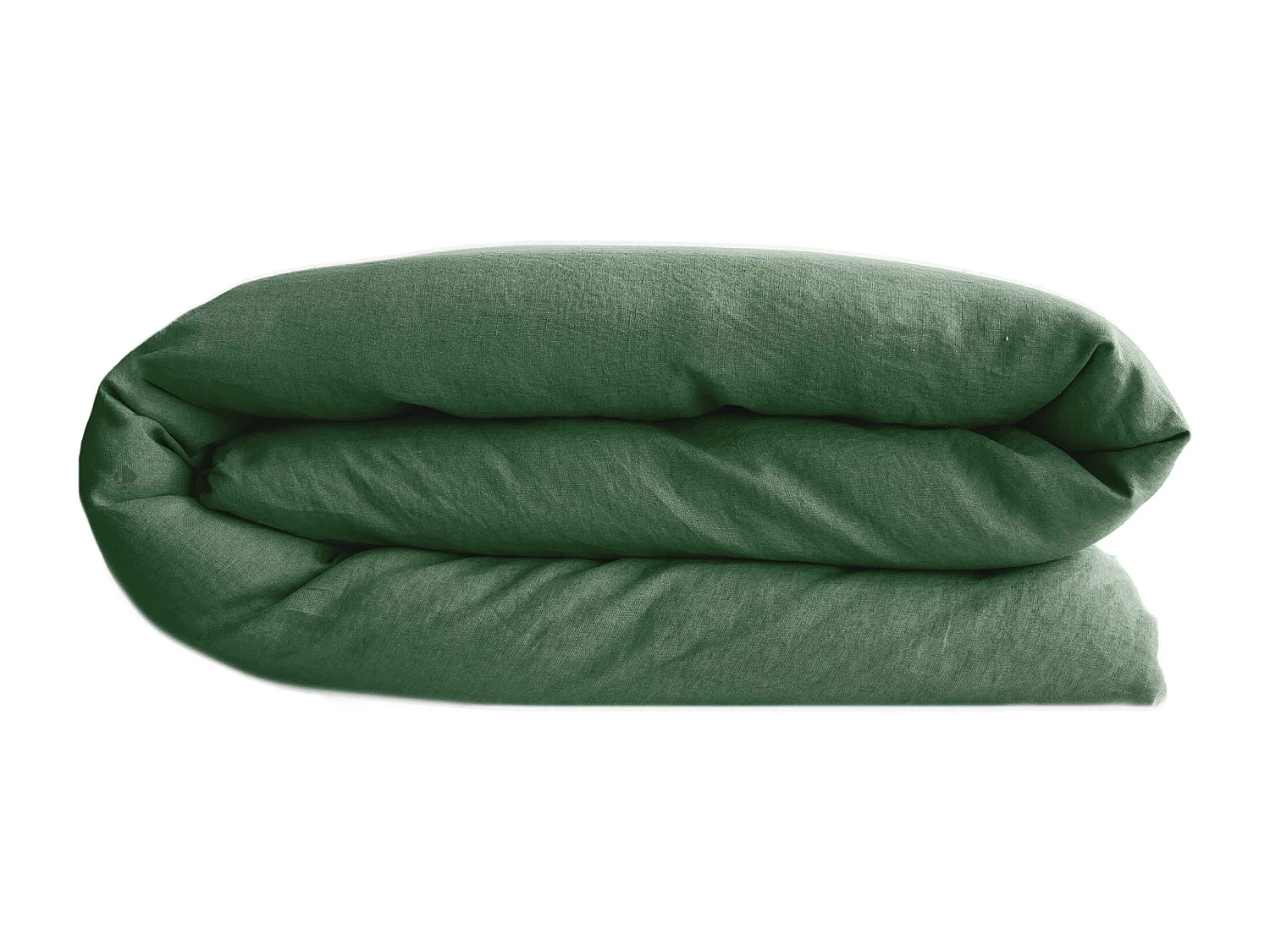 Housse de couette PALACE pur coton lavé 140x200 cm uni vert cedre