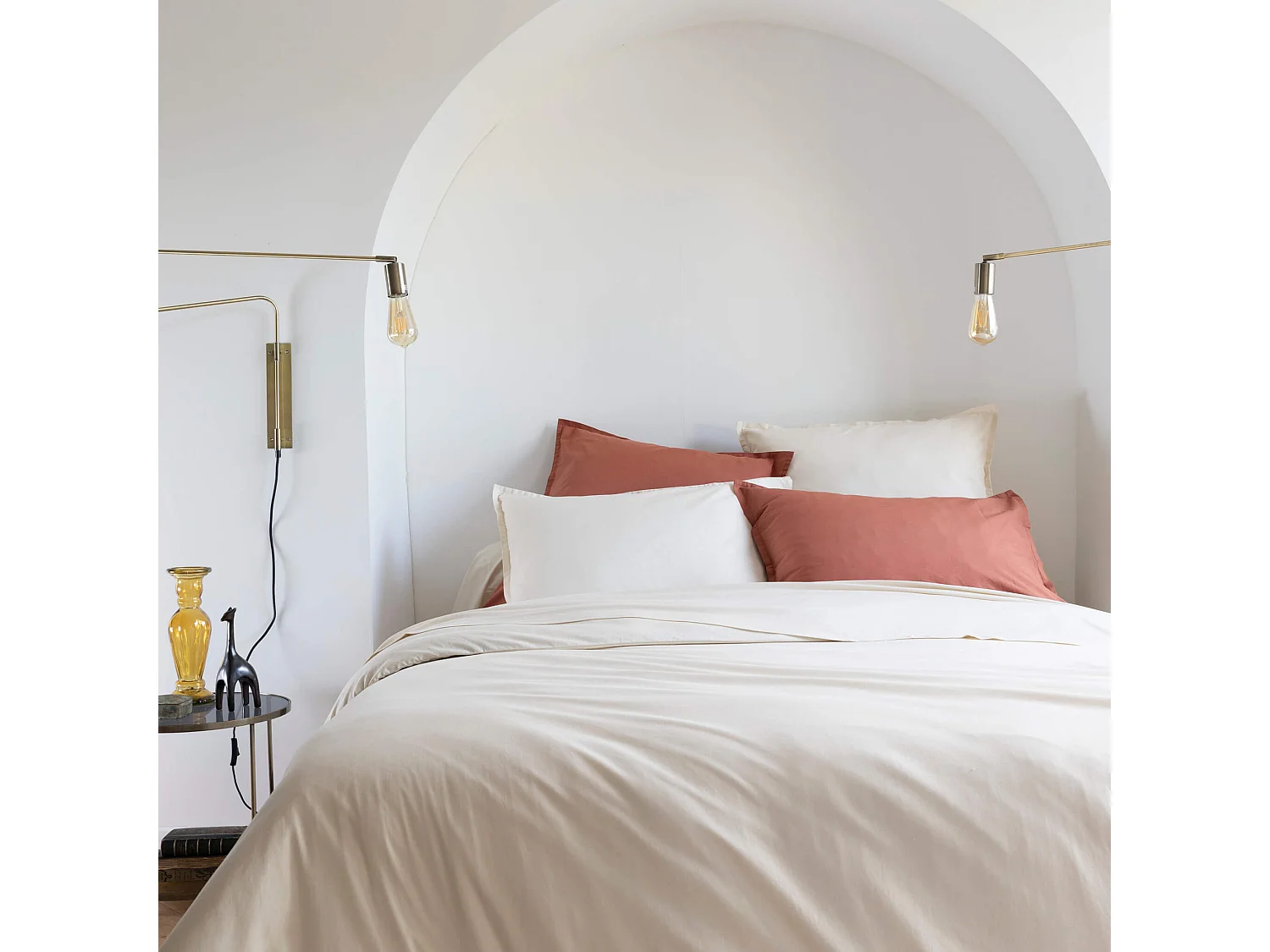 Housse de couette coton lavé - SOMEO 260x240 Beige - CELESTE