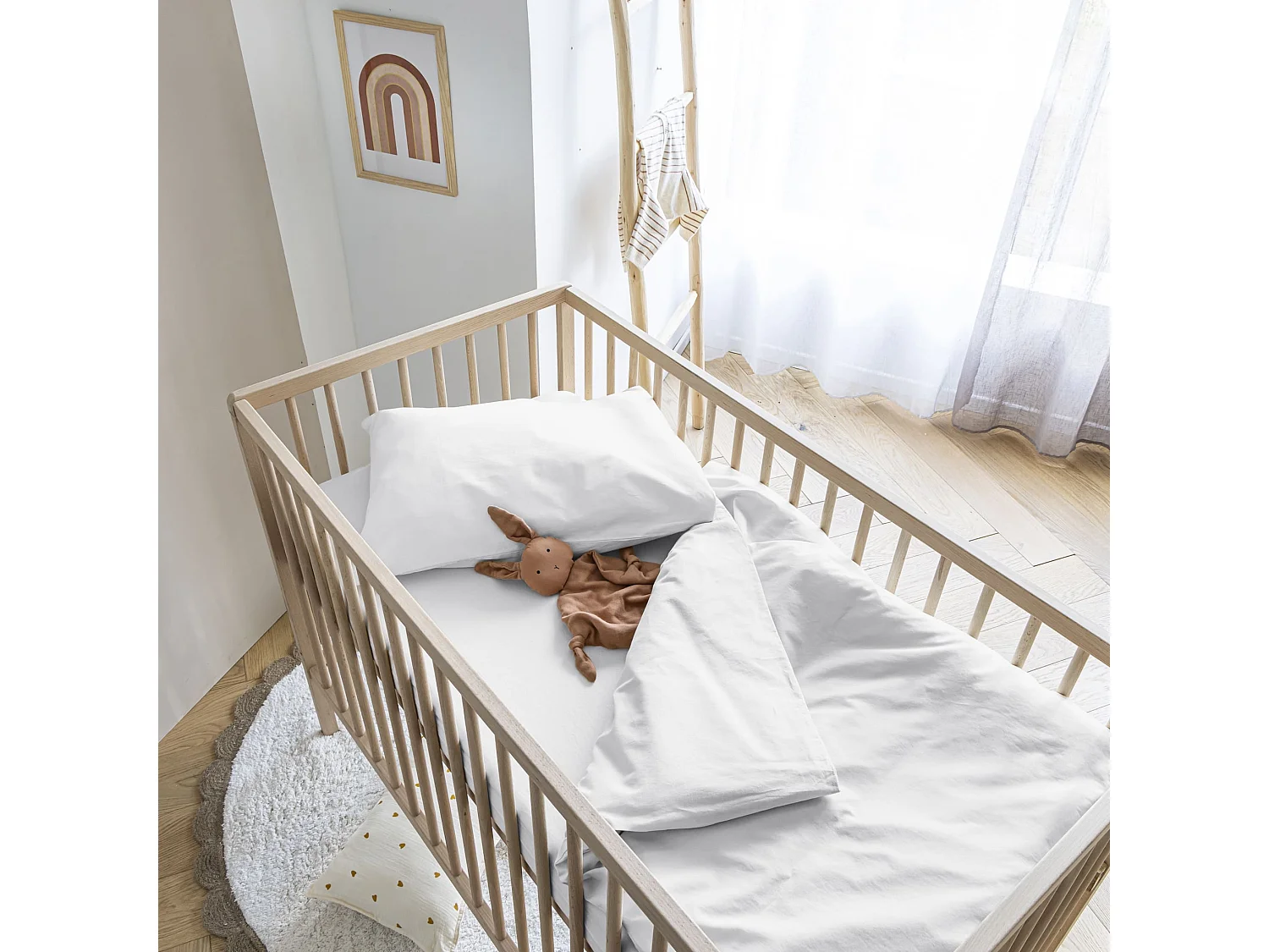 Housse de couette bébé coton lavé 80x120 - SOMEO Blanc