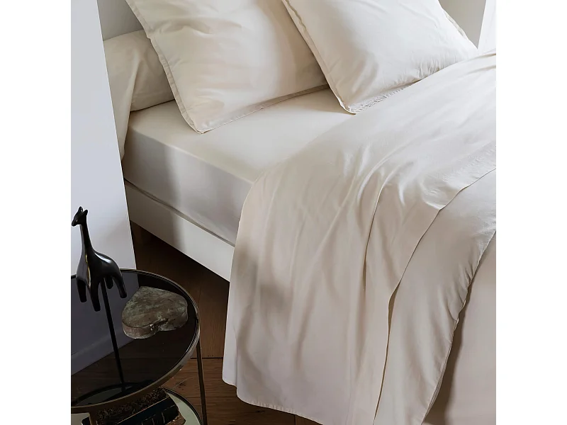 Drap plat coton lavé - SOMEO Beige 180x290 - CELESTE