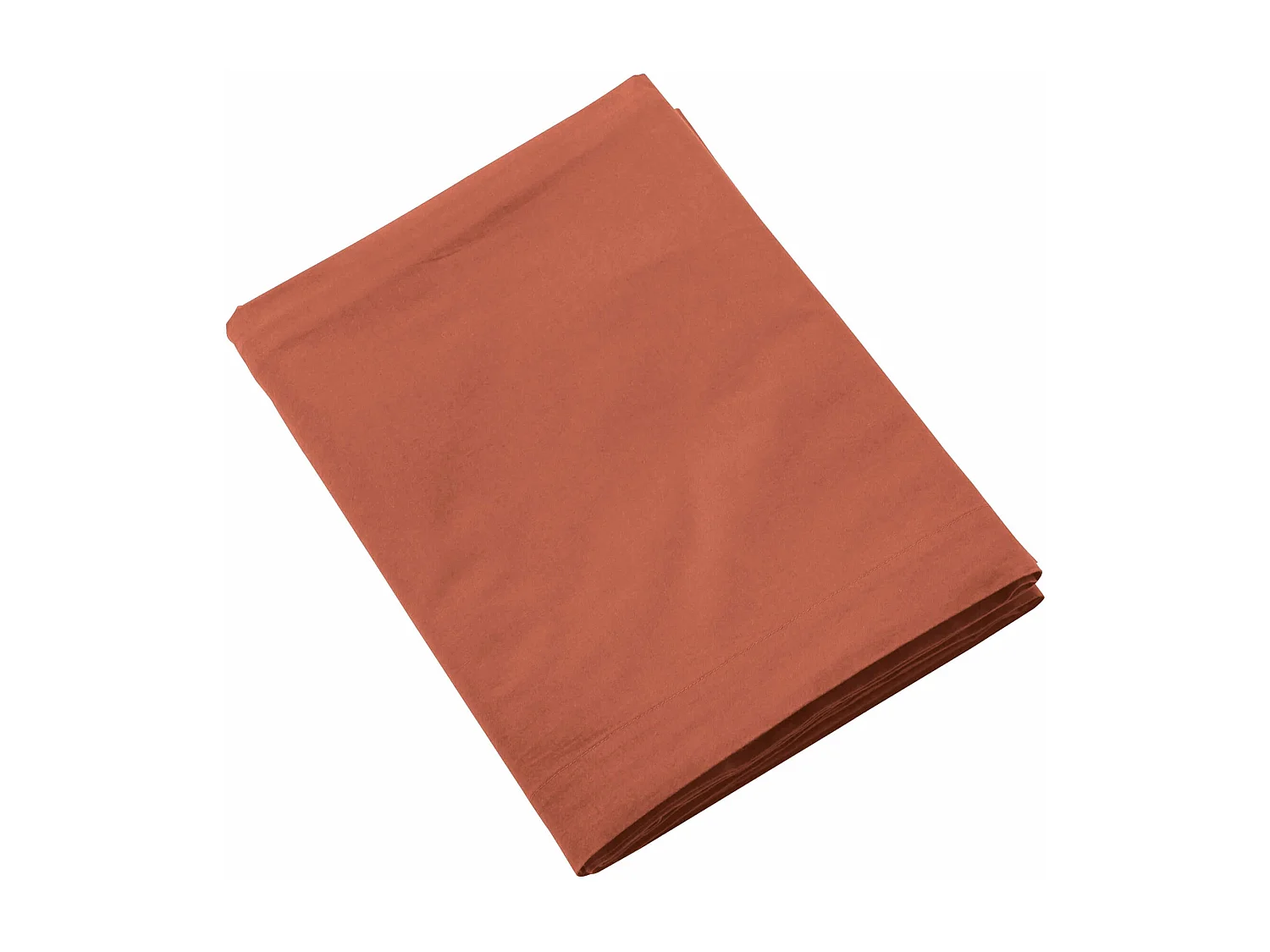 Drap plat coton lavé - SOMEO Terracotta 240x300 - CELESTE