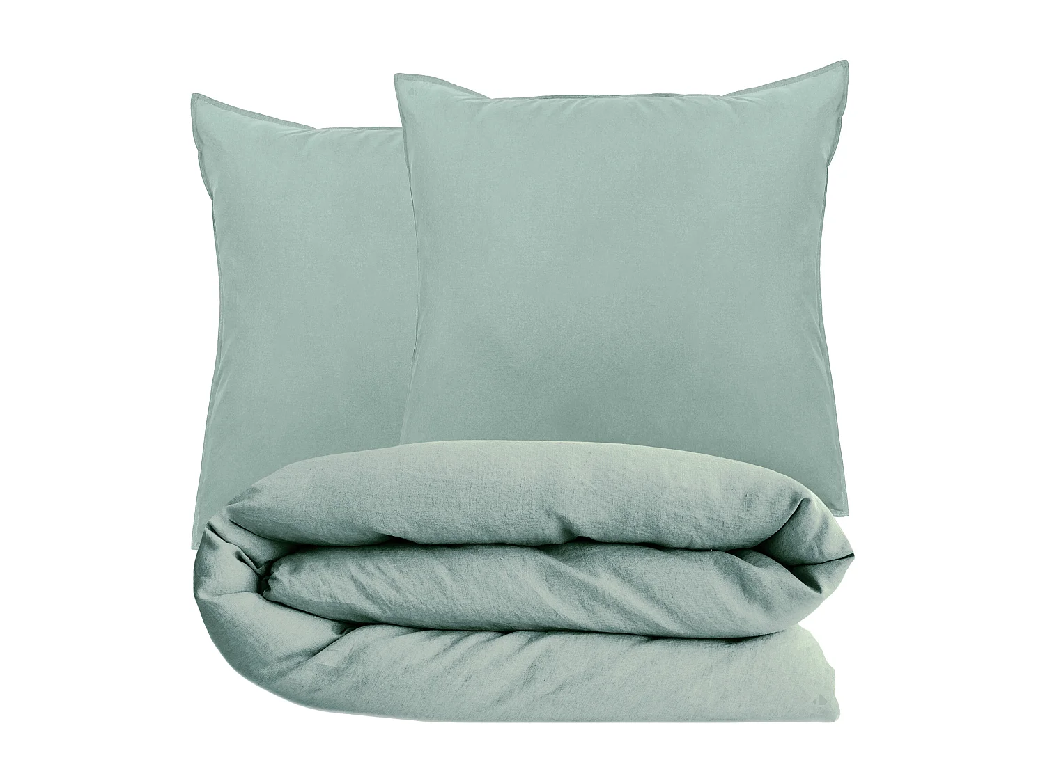 Parure de lit 280x240 cm et 65x65 cm collection OPERA vert lichen 3 pièces