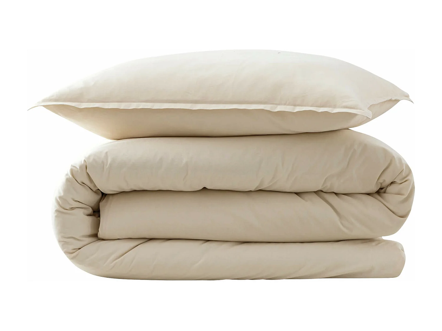 Parure de lit coton lavé - SOMEO Beige 140x200 - CELESTE