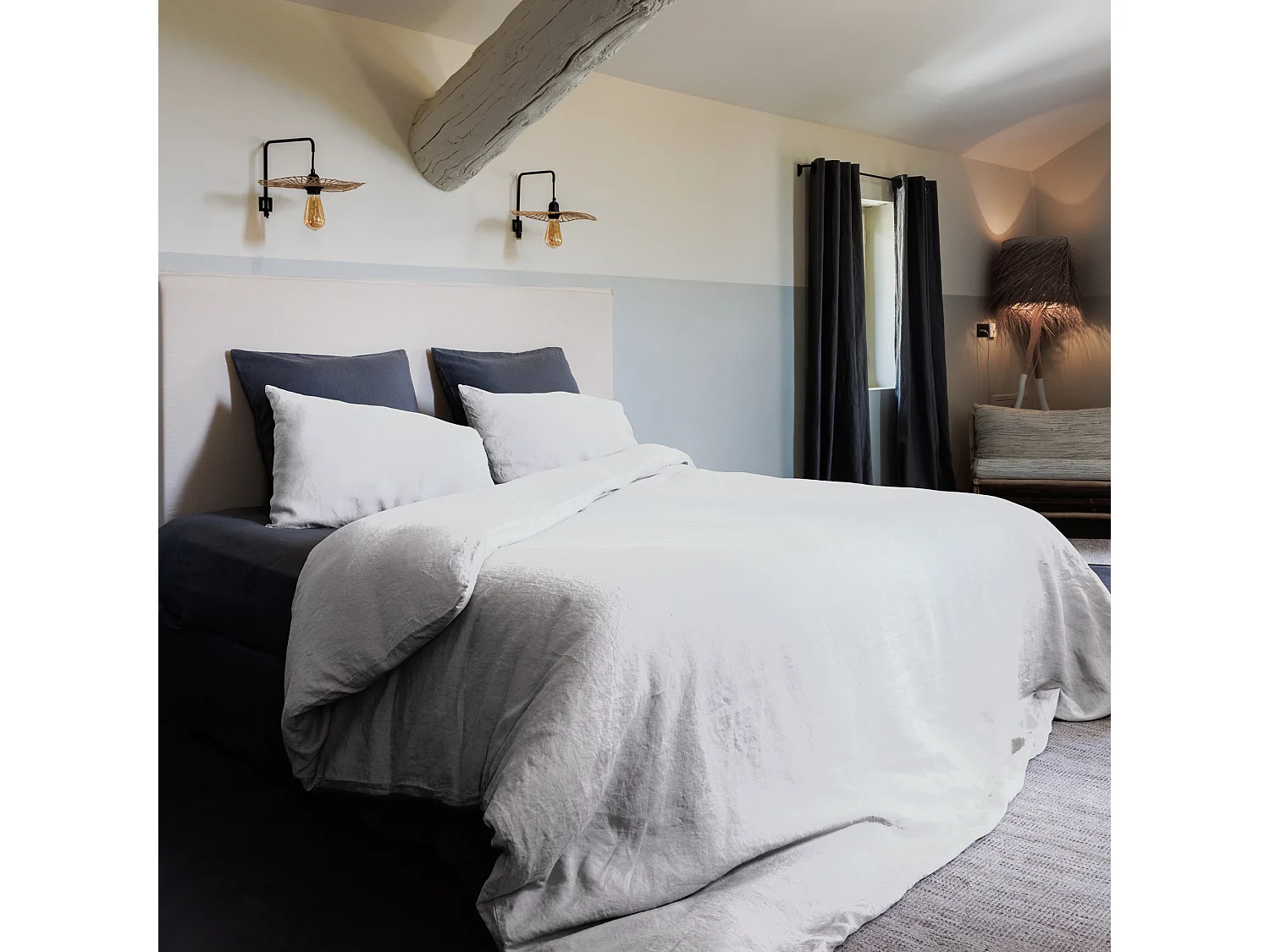 Parure de lit 240x220 cm et 50x70 cm collection OPERA blanc neige 3 pièces