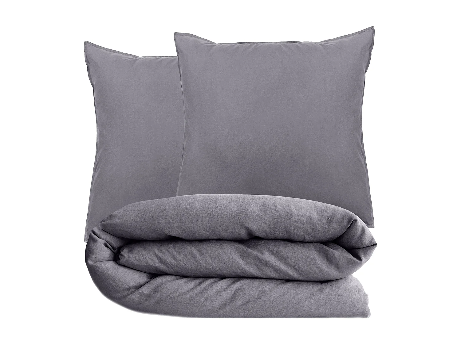 Parure de lit 260x240 cm et 65x65 cm collection OPERA gris brume 3 pièces