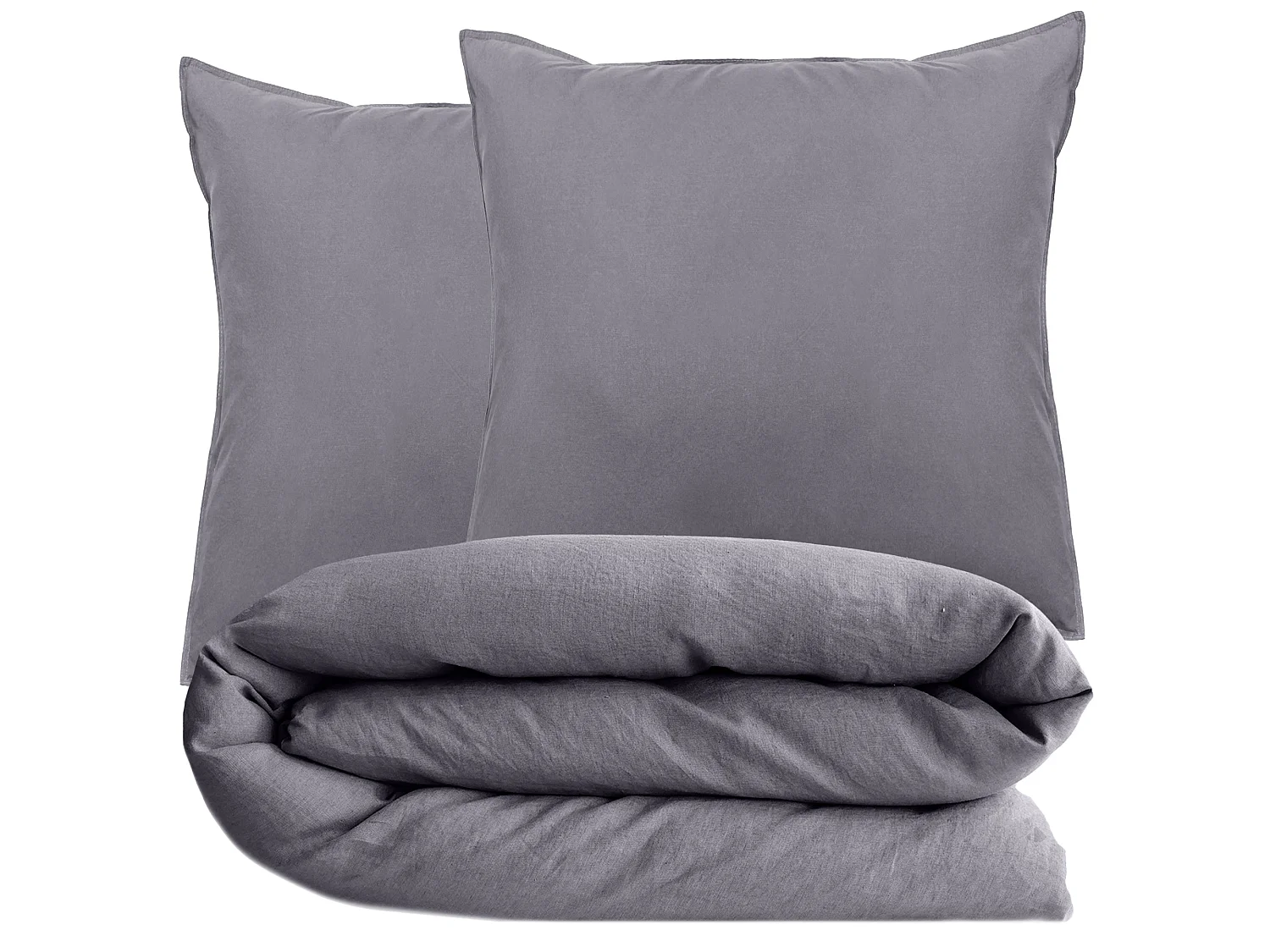 Parure de lit 260x240 cm et 65x65 cm collection OPERA gris brume 3 pièces