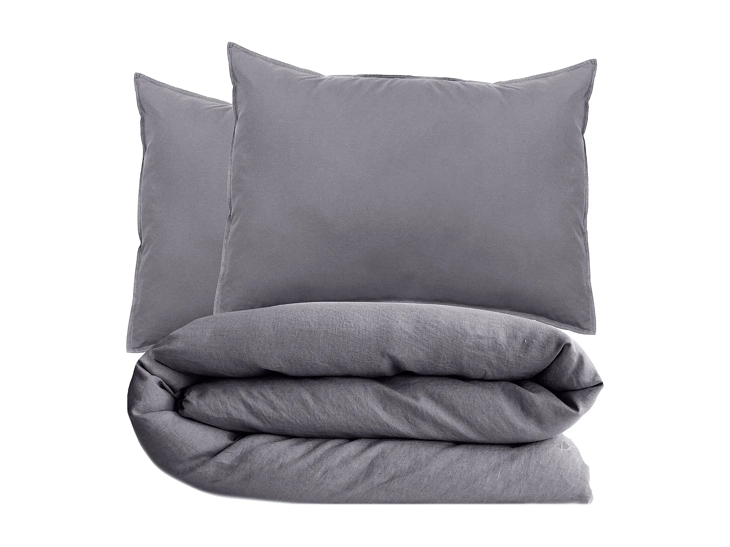 Parure de lit 240x220 cm et 50x70 cm collection OPERA gris brume 3 pièces