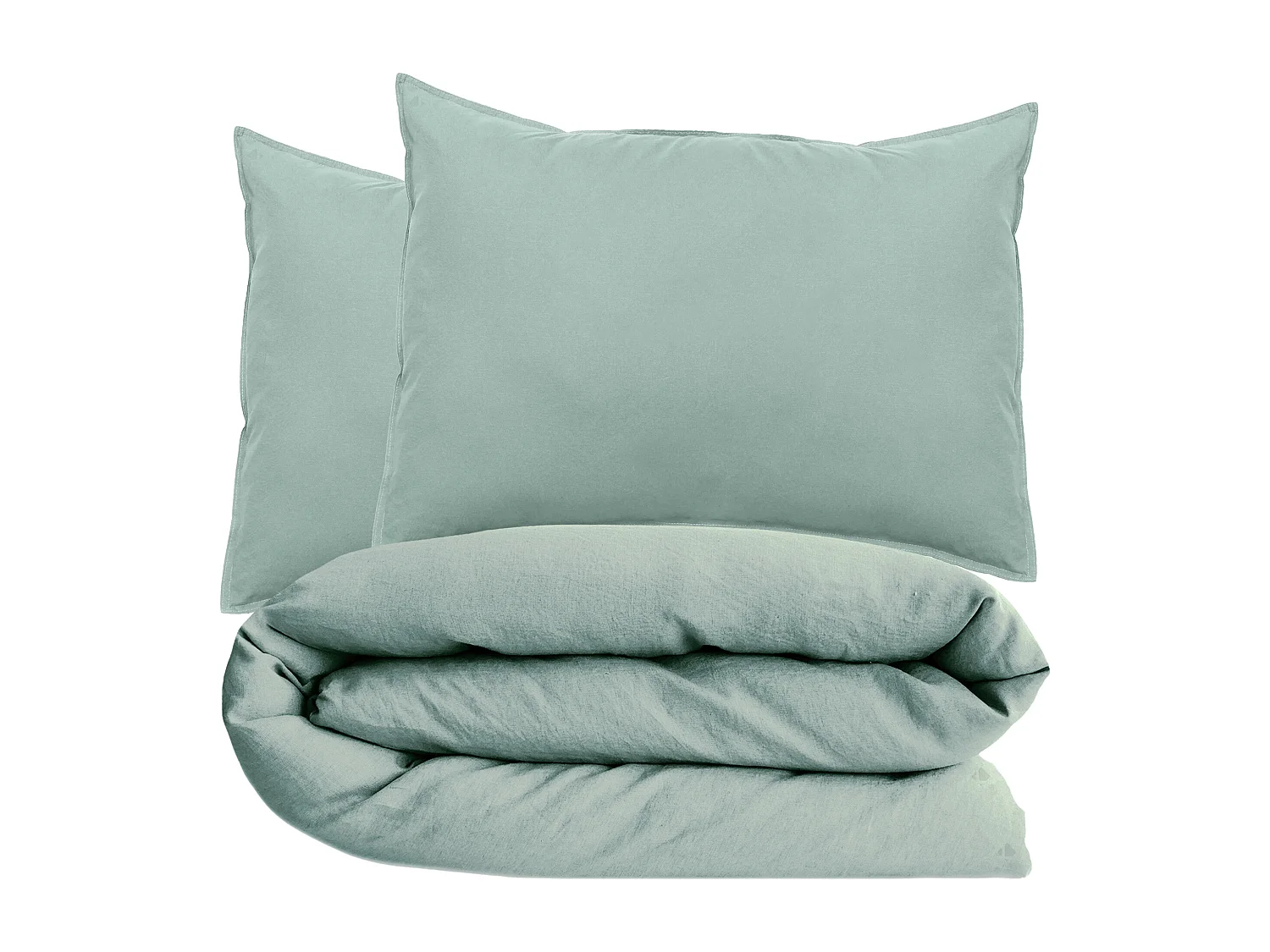 Parure de lit 280x240 cm et 50x70 cm collection OPERA vert lichen 3 pièces