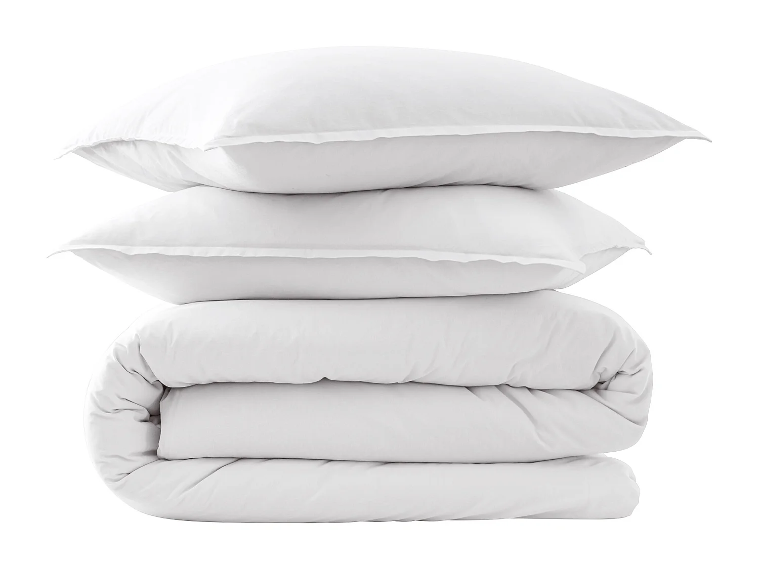 Parure de lit coton lavé - SOMEO Blanc 260x240 - CELESTE