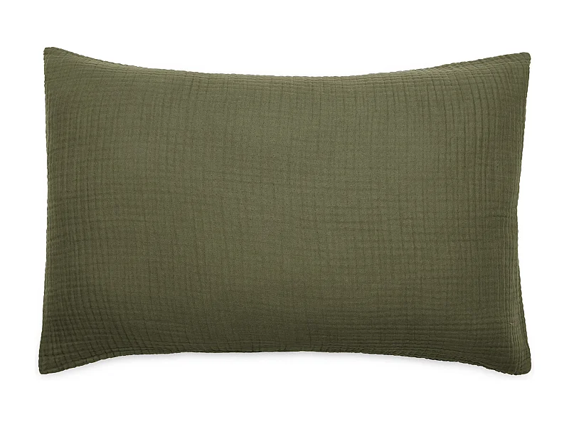 Housse de coussin 40x60 cm coton collection PAROS vert mousse