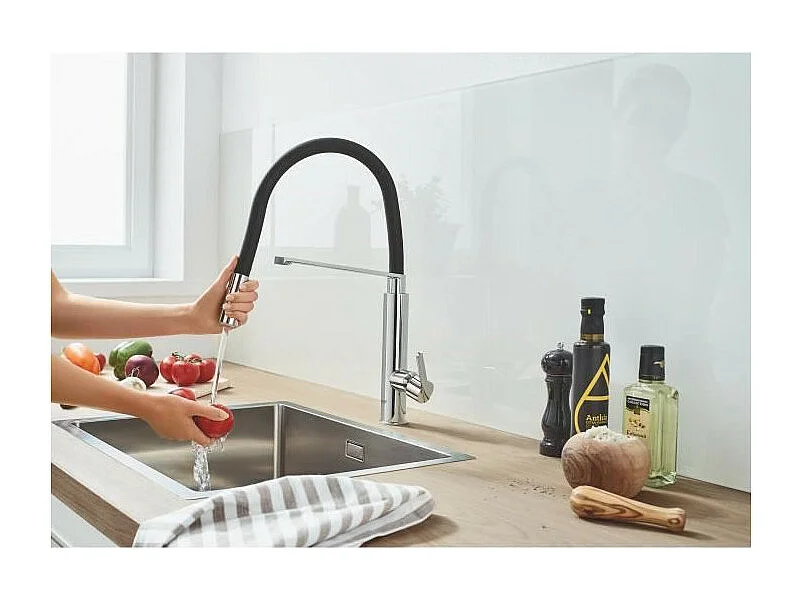 Keukenkraan met uittrekbare handdouche GROHE Feel Quickfix chroom