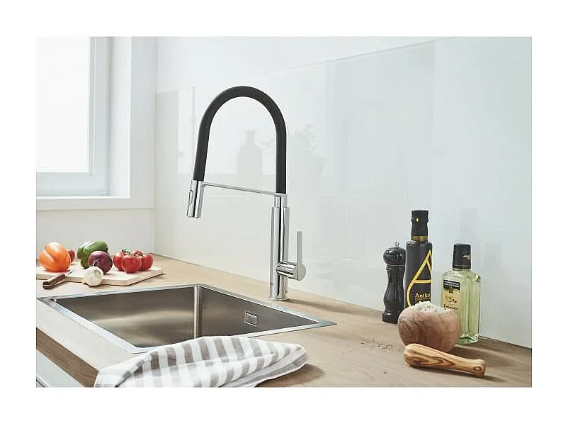 Robinet de cuisine avec douchette GROHE Feel Quickfix chromé