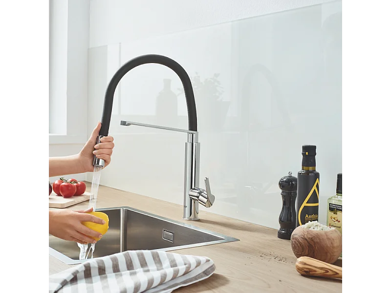 Robinet de cuisine avec douchette GROHE Feel Quickfix chromé