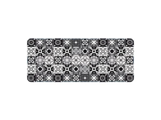 Tapis de Cuisine Carreaux de Ciment 50x120 cm en Fibres de Polyamide Antidérapant et Absorbant