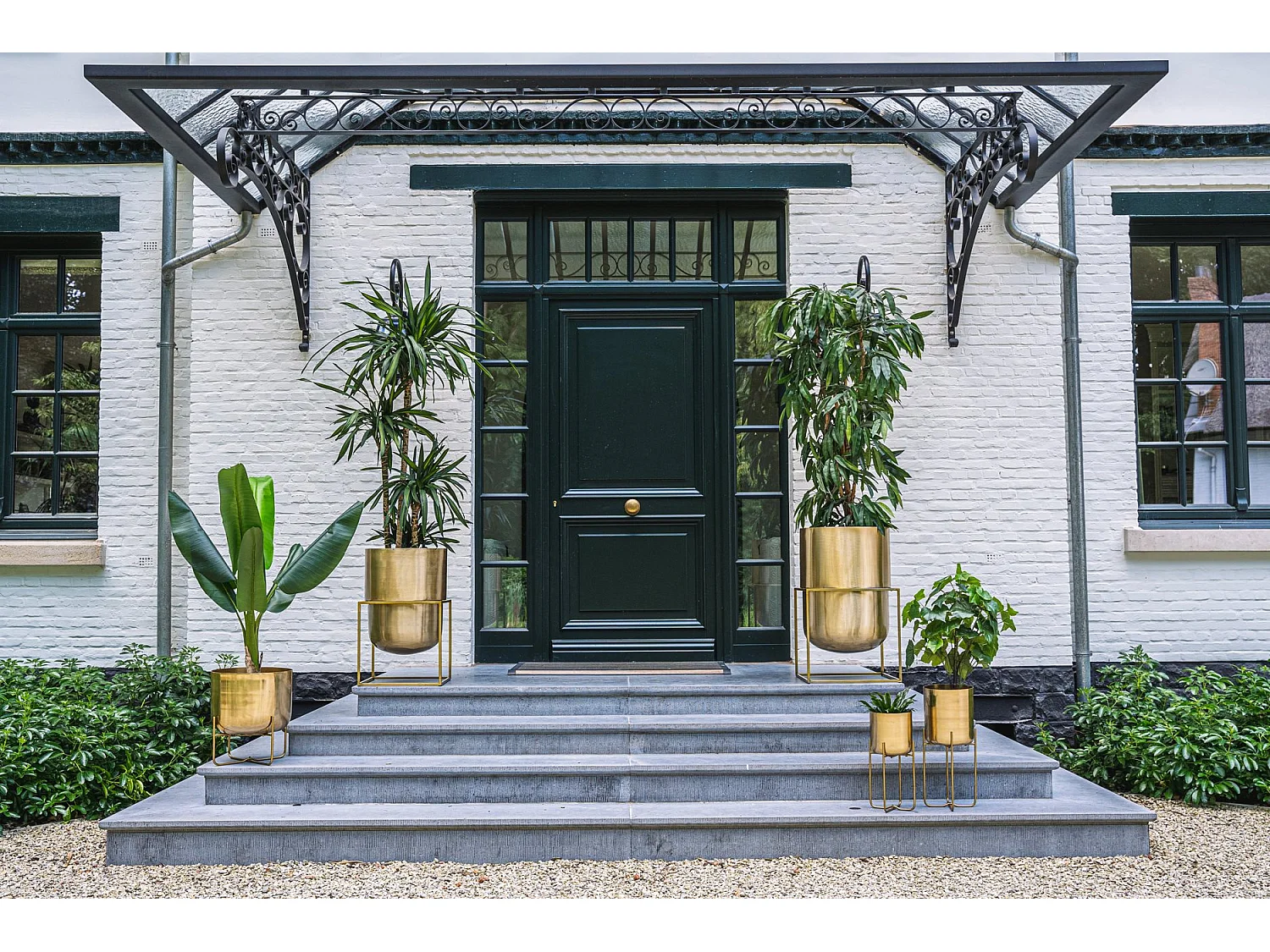 The Brass Planter on Stand - Brass - M