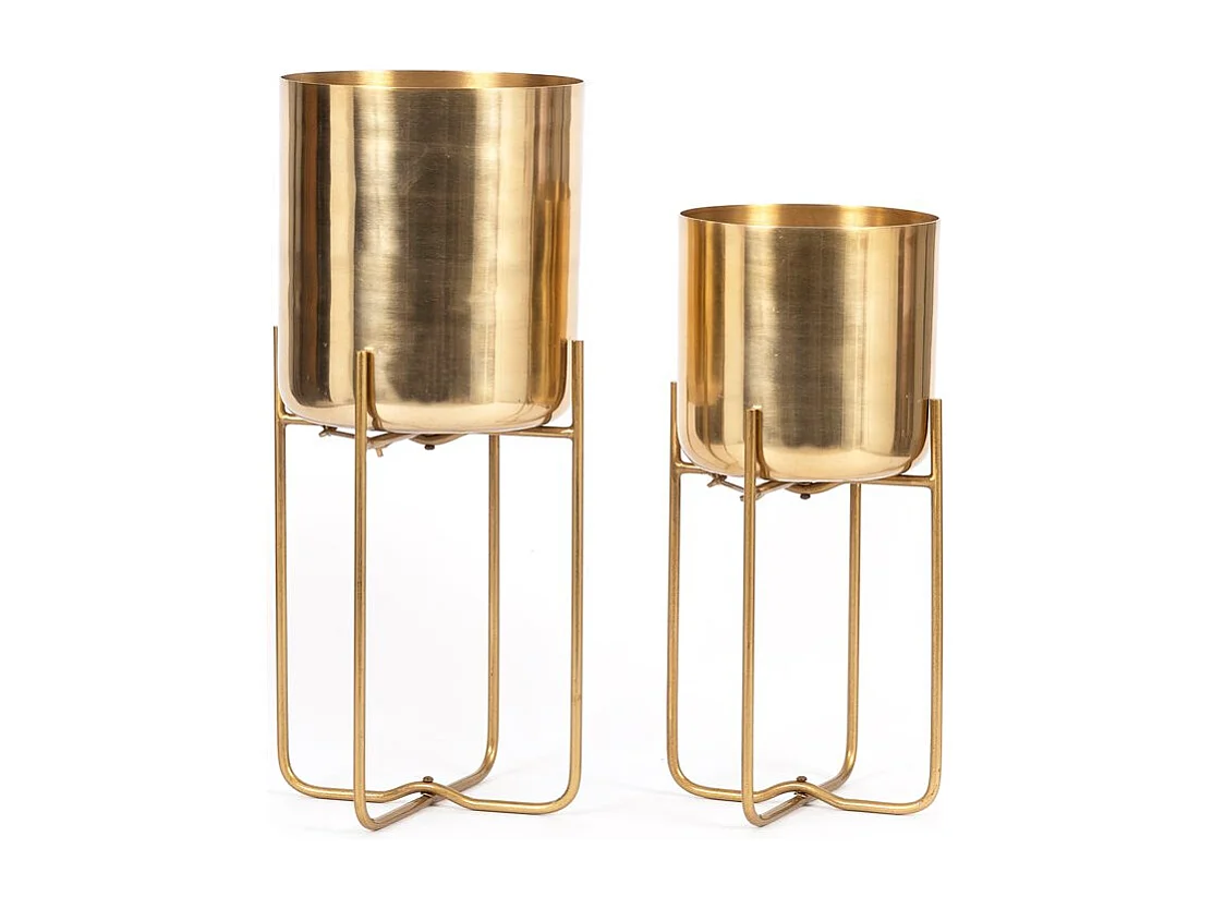 The Brass Planter on Stand - Brass - M