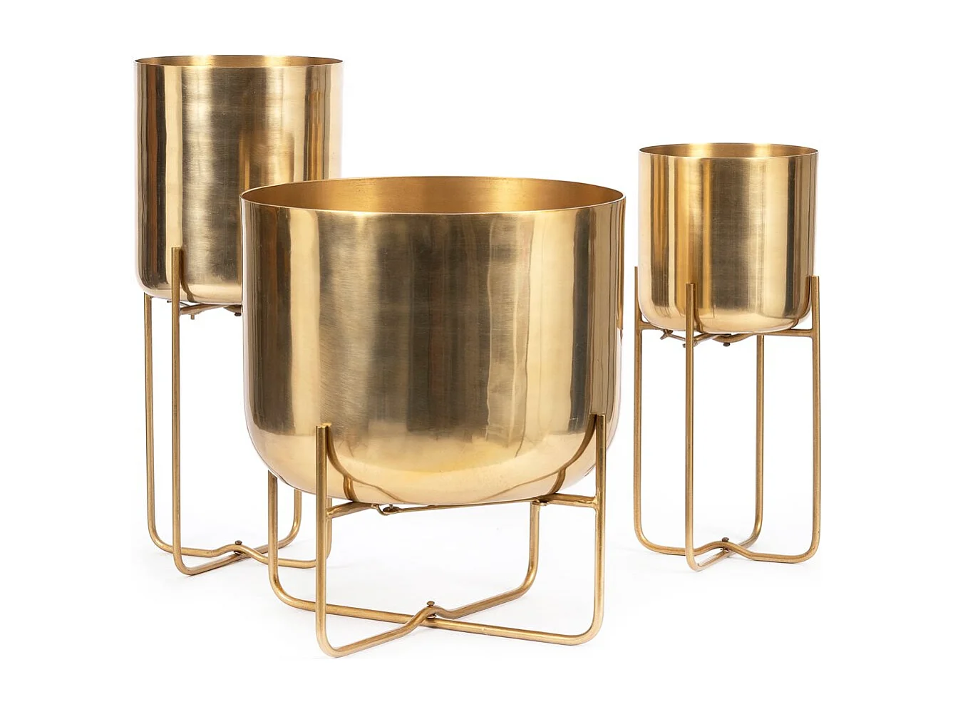 The Brass Planter on Stand - Brass - M
