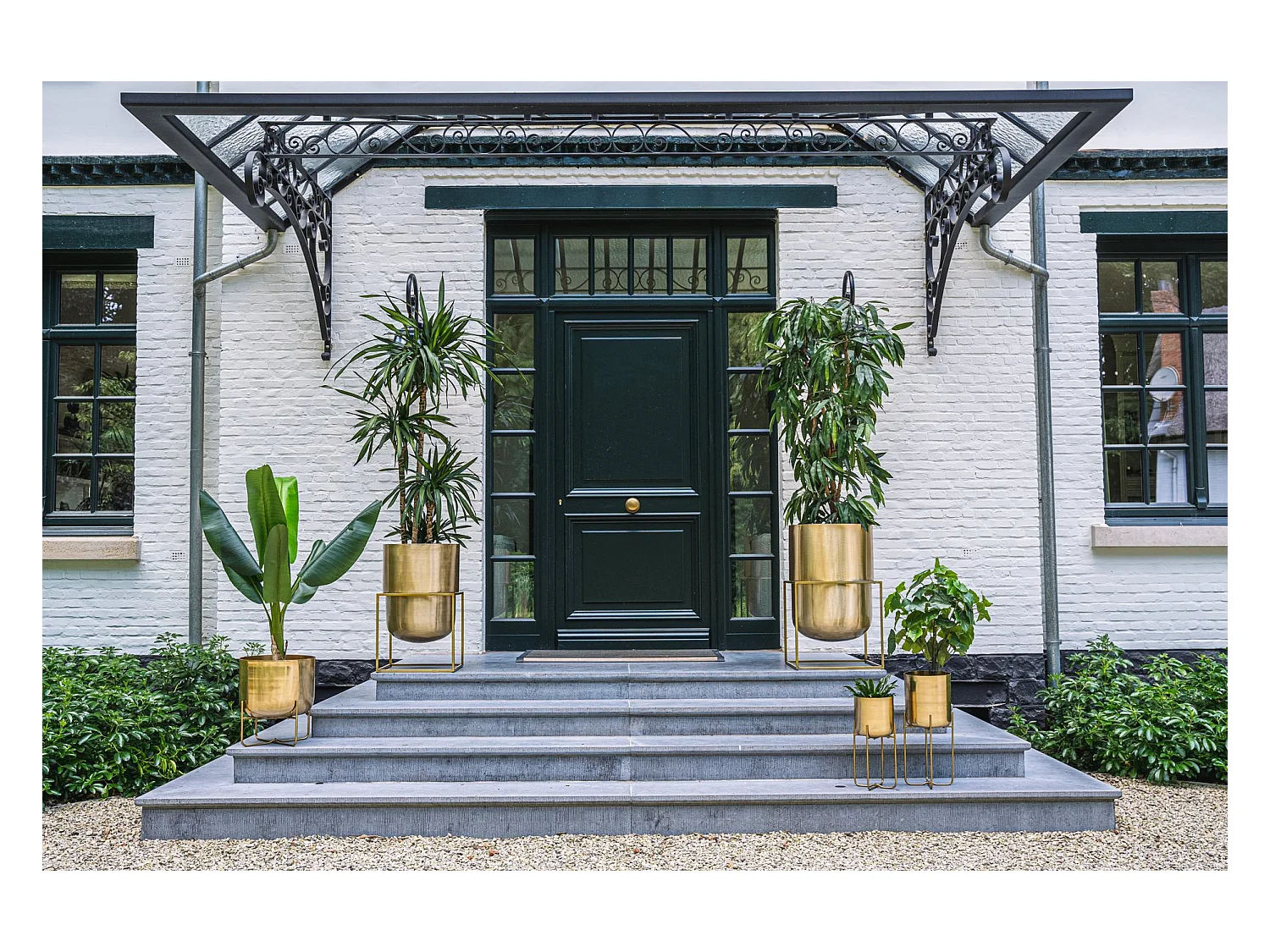 Der Messing Pflanzer auf Fuss - Messing - XL