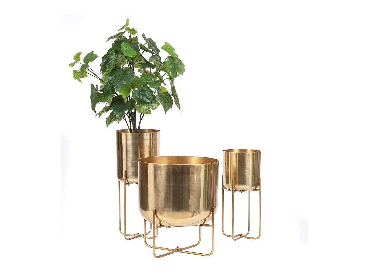 Der Messing Pflanzer auf Fuss - Messing - XL