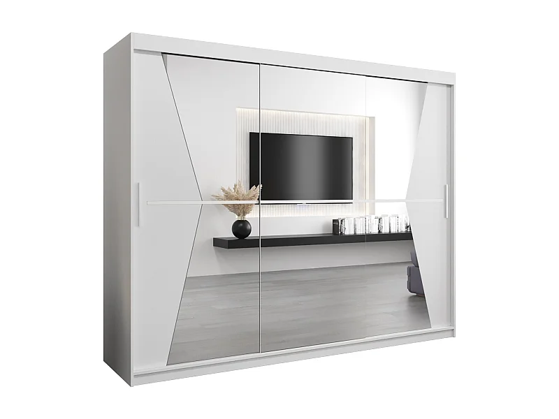 Armario Maroko de puertas correderas 200/250/62 3 puertas (blanco/blanco)