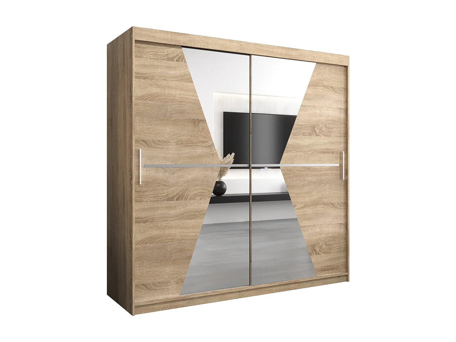 Schwebetürenschrank Maroko 200/200/62 2-Türig (Sonoma)