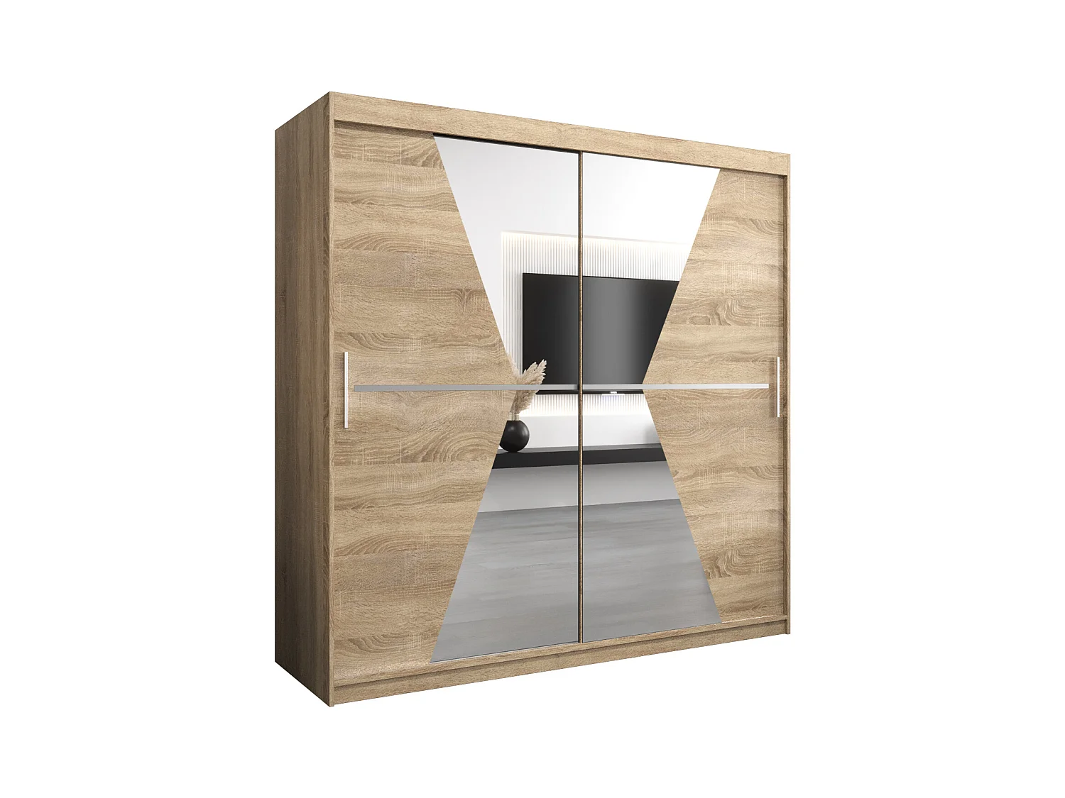 Schwebetürenschrank Maroko 200/200/62 2-Türig (Sonoma)
