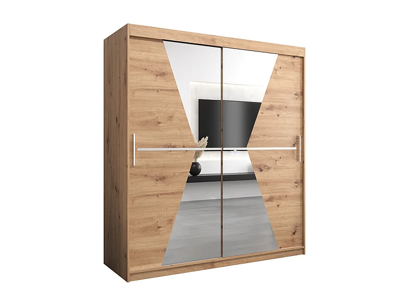 Armoire Maroko À Portes Coulissantes 200/180/62 2 portes (Artisan/Artisan)