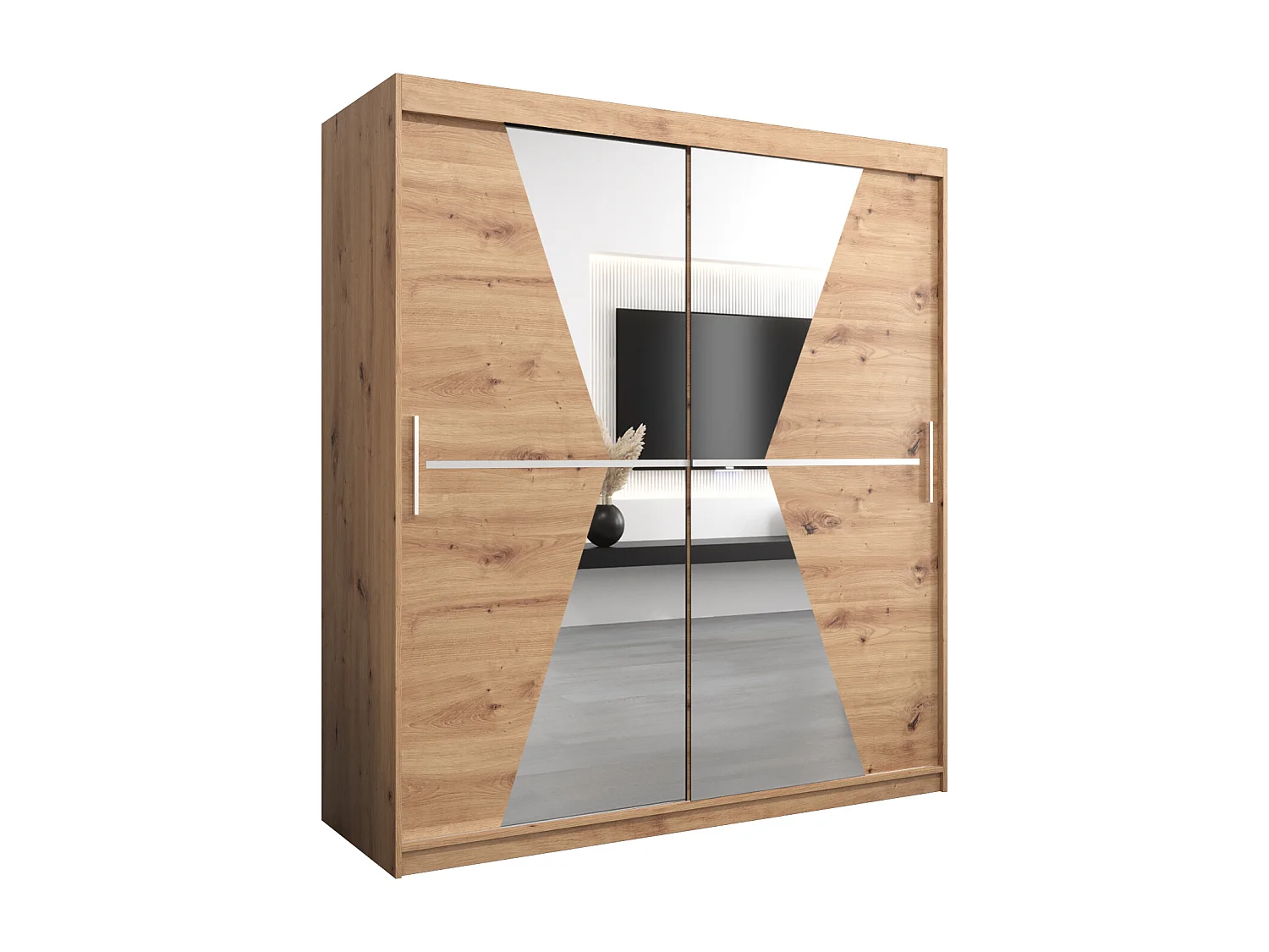 Schwebetürenschrank Maroko 200/180/62 2-Türig (Artisan)