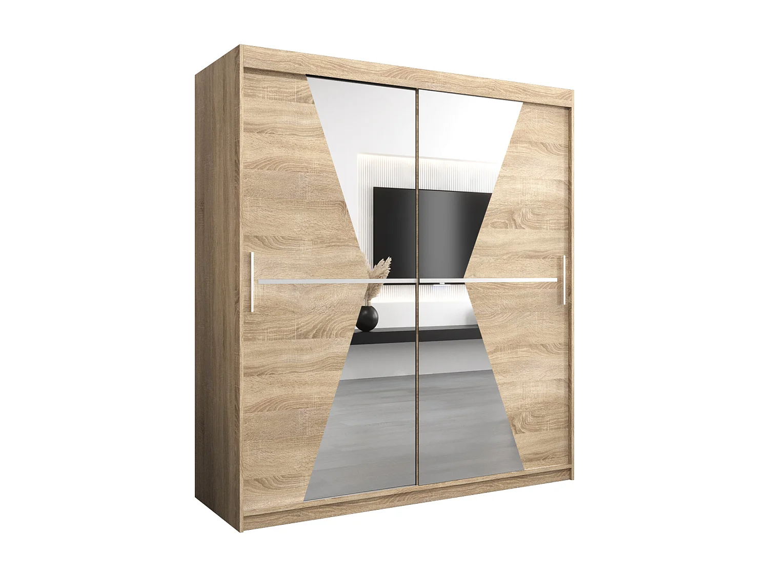 Schwebetürenschrank Maroko 200/180/62 2-Türig (Sonoma)