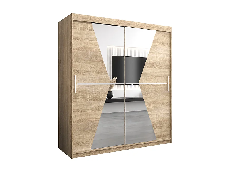 Maroko kledingkast met schuifdeuren 200/180/62 2 deuren (sonoma/sonoma)