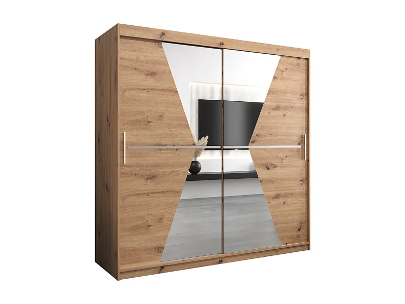 Schwebetürenschrank Maroko 200/200/62 2-Türig (Artisan)