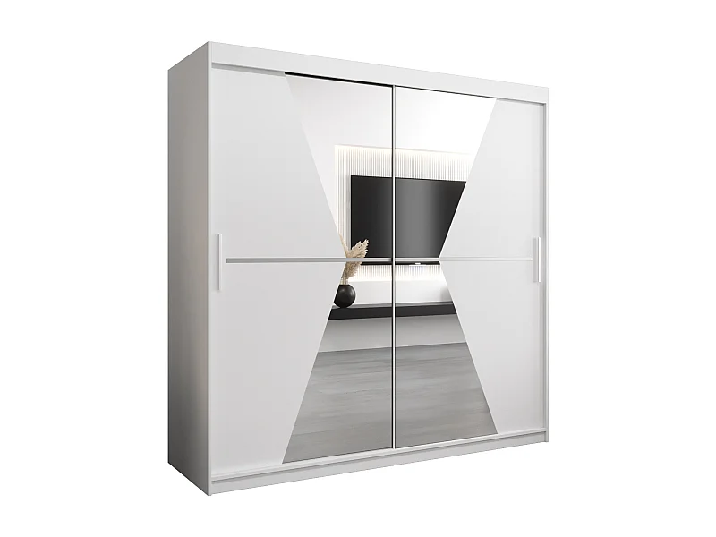 Armadio Maroko ad ante scorrevoli 200/200/62 2 porte (bianco/bianco)