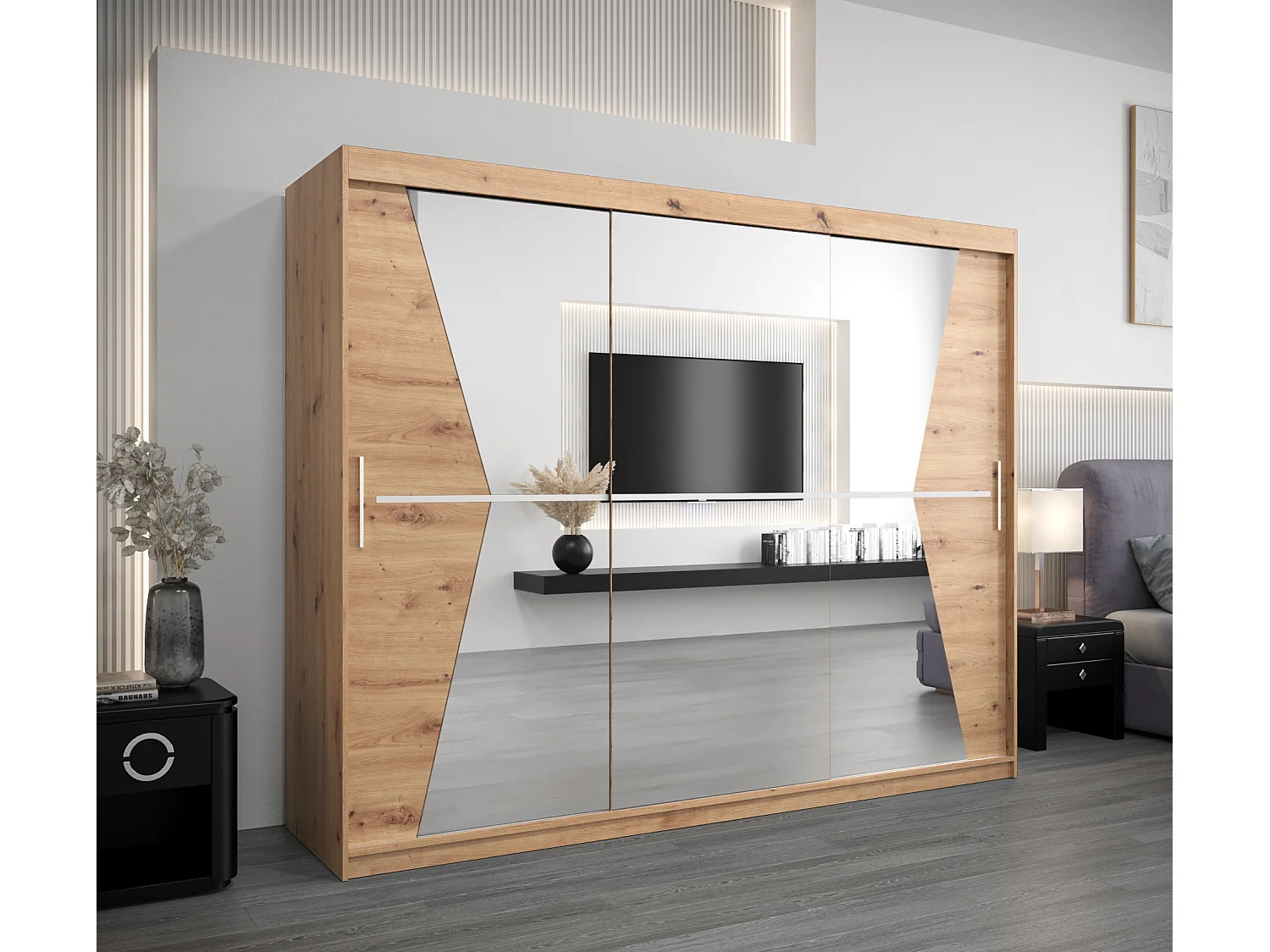 Armadio Maroko ad ante scorrevoli 200/250/62 3 porte (artisan/artisan)