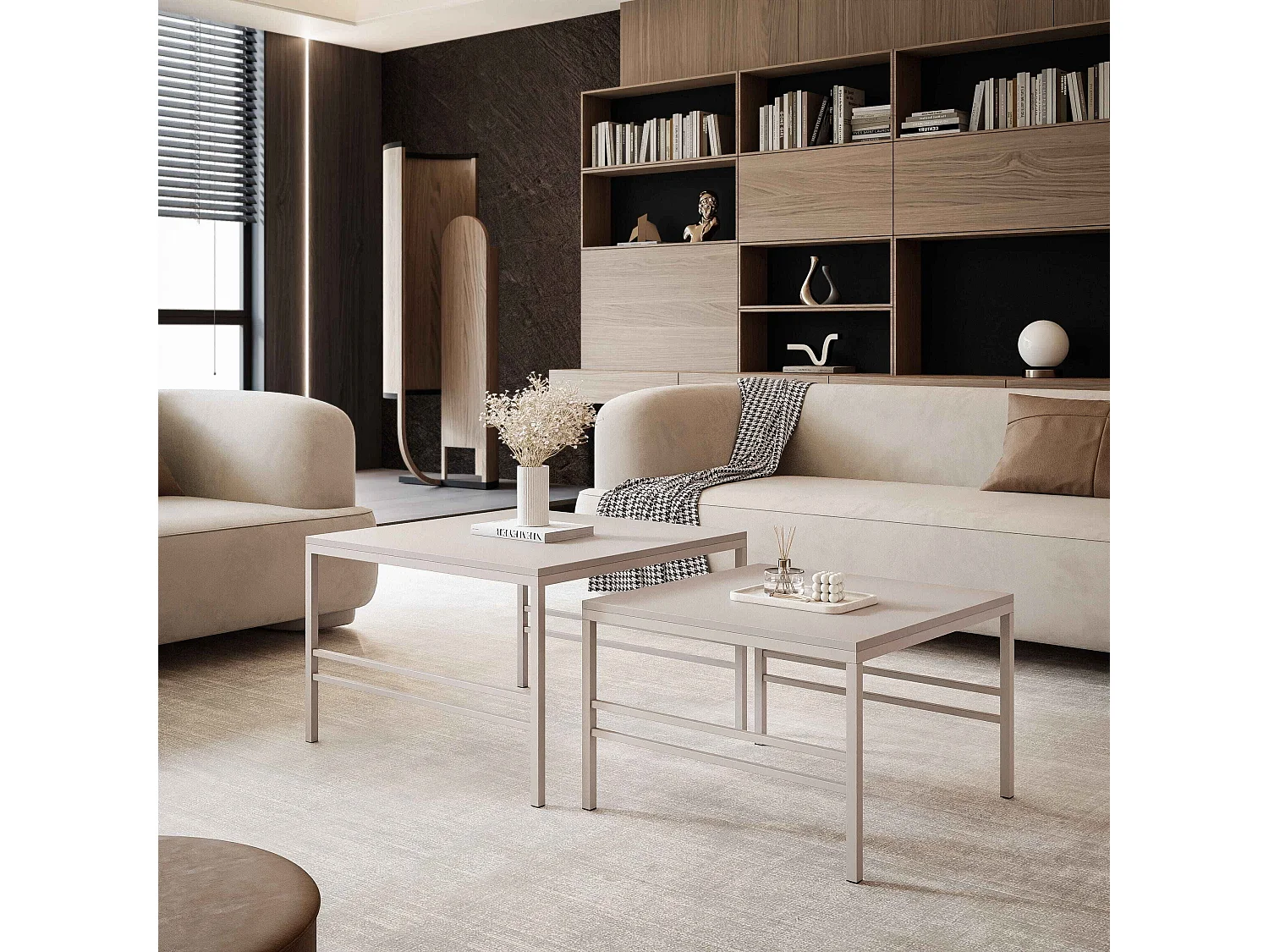 Table basse gigogne 2en1 Cachemire, armature en Cachemire