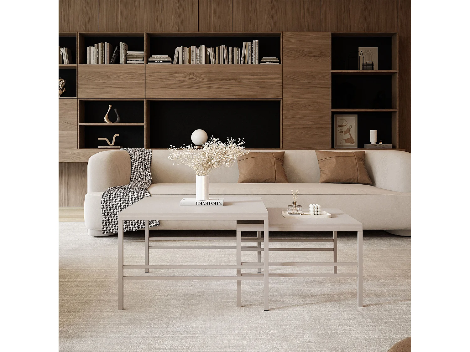 Table basse gigogne 2en1 Cachemire, armature en Cachemire