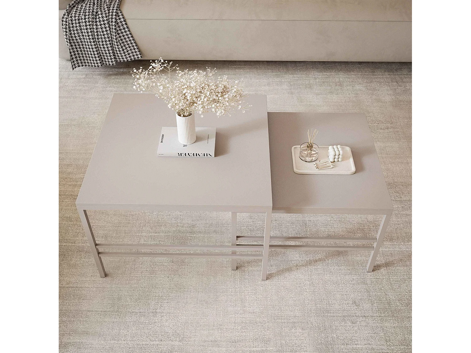 Table basse gigogne 2en1 Cachemire, armature en Cachemire