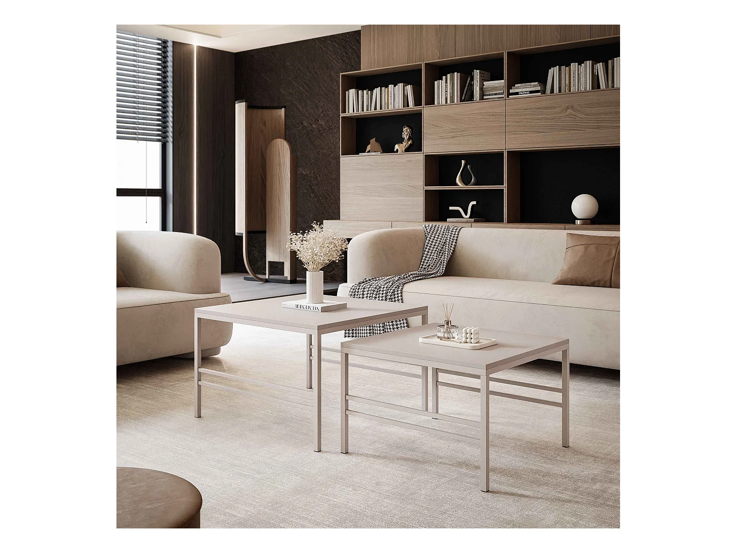 Table basse gigogne 2en1 Cachemire, armature en Cachemire